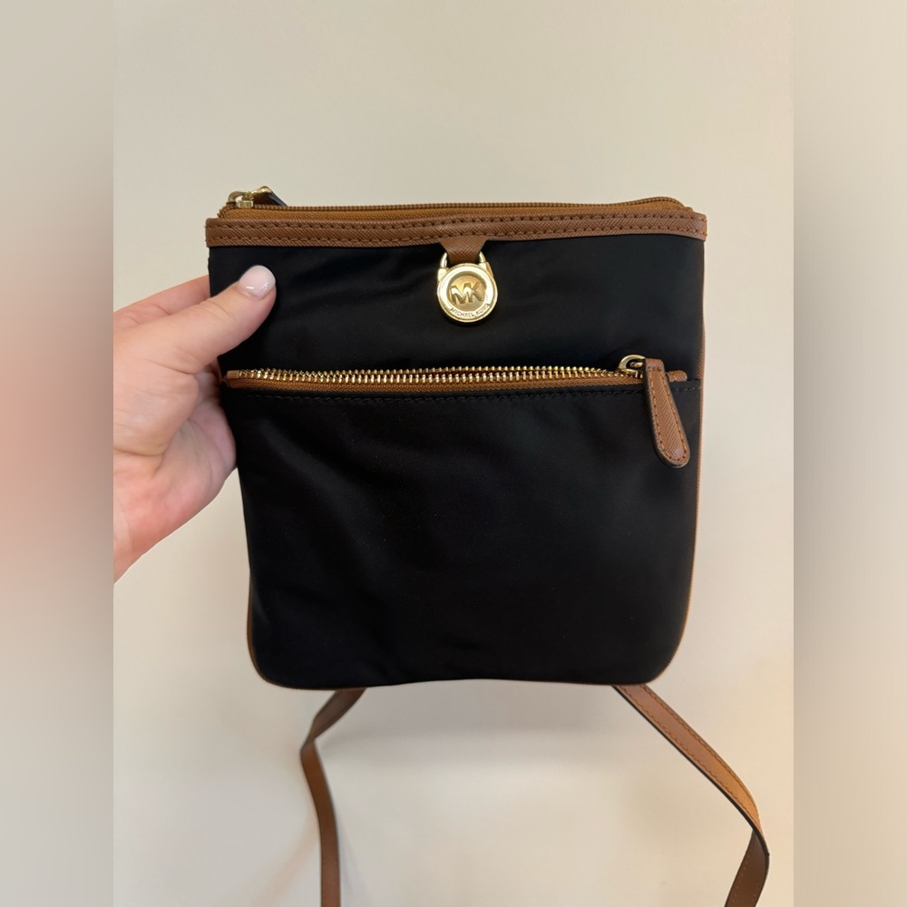 Black and Brown, Nylon Michael Kors Satchel